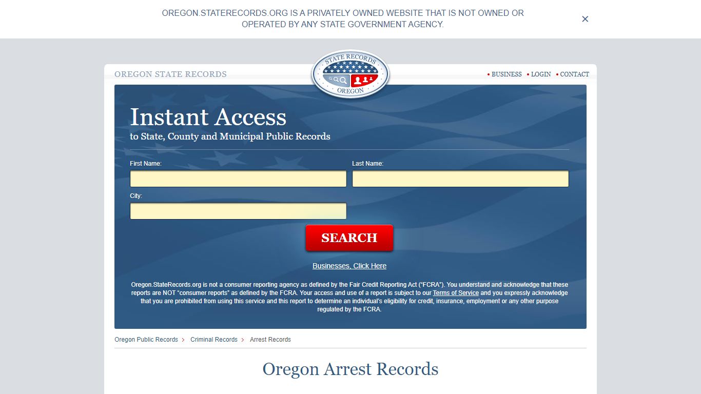 Oregon Arrest Records | StateRecords.org