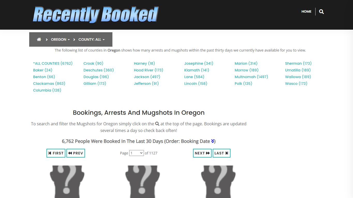 Recent bookings, Arrests, Mugshots in Oregon - Recently Booked